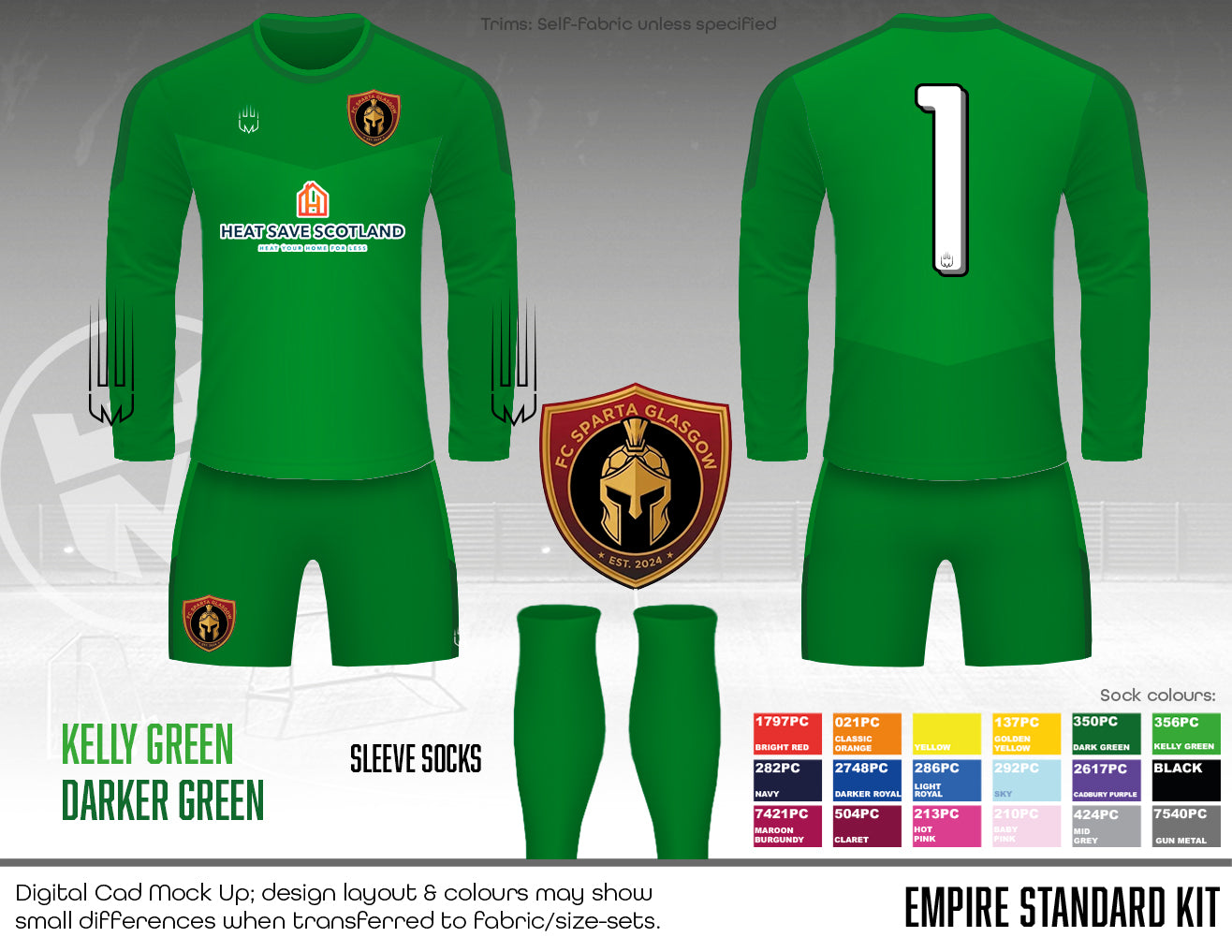 FC SPARTA GLASGOW - GK Kit (green) - Fabric A