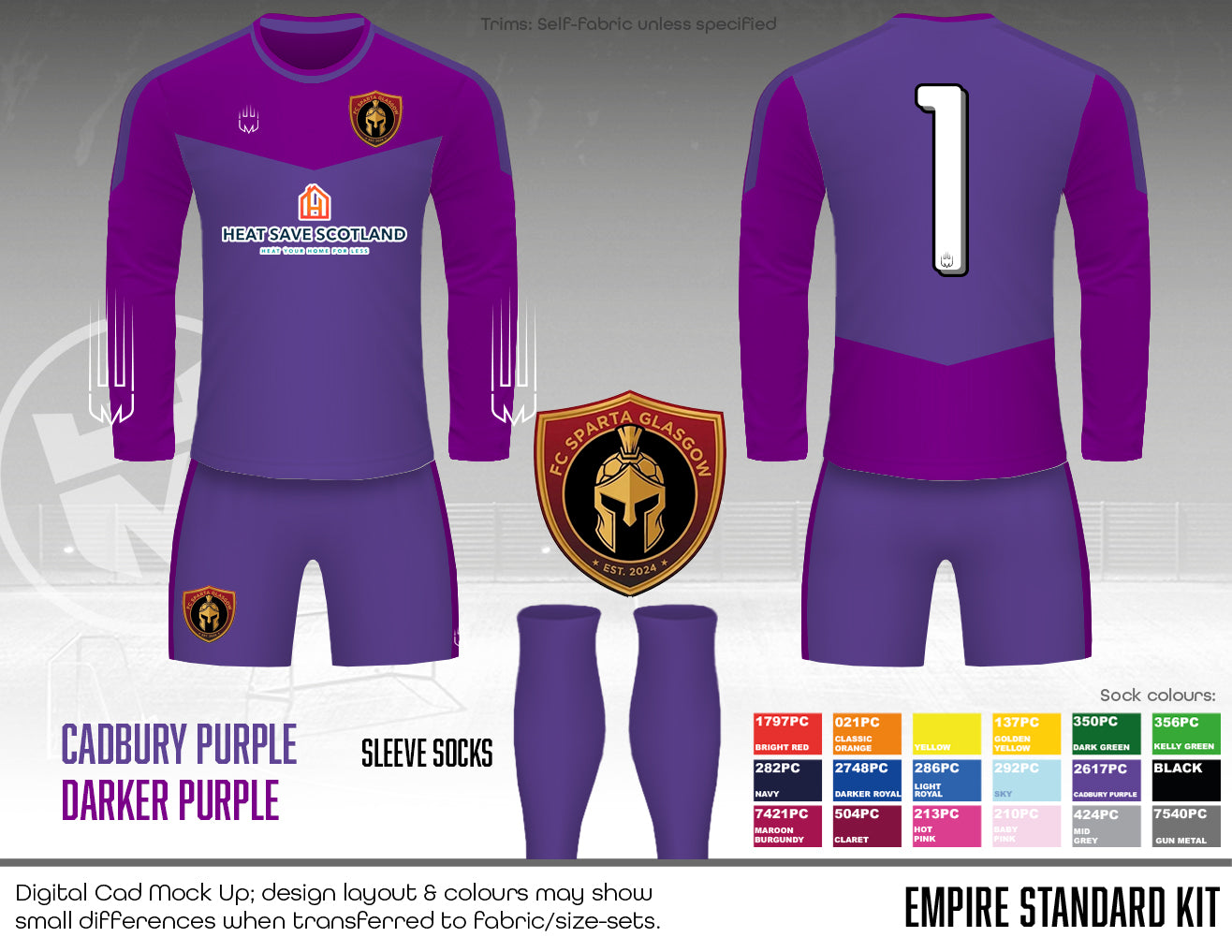 FC SPARTA GLASGOW - GK Kit (purple) - Fabric A