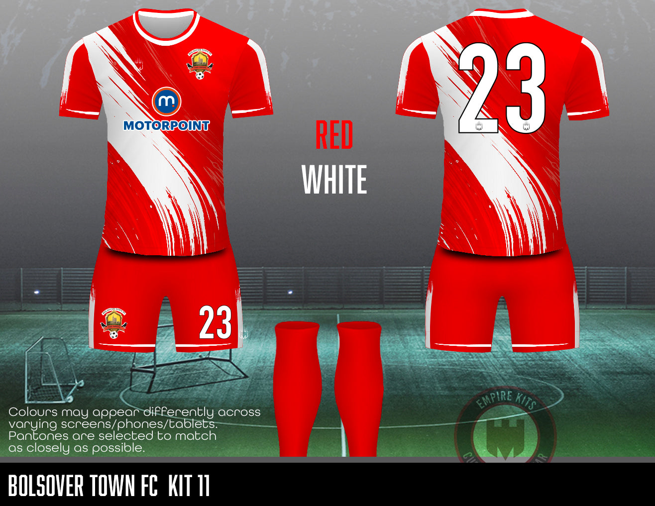 Bolsover Town FC Replacement kit (Red brush stroke)