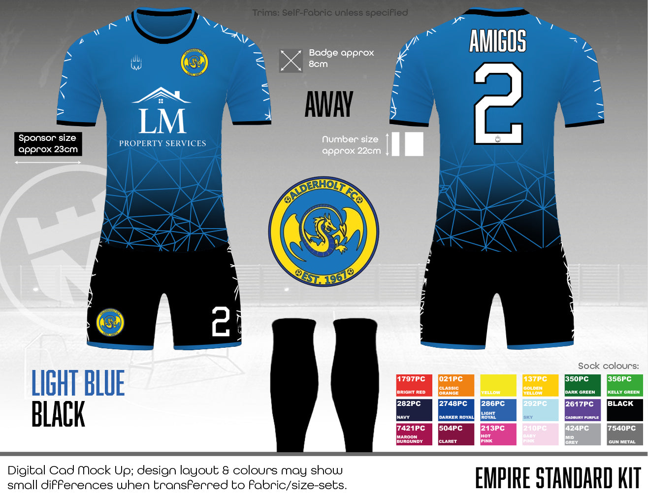 Alderholt Amigos - Home kit (LM blue) - Fabric A