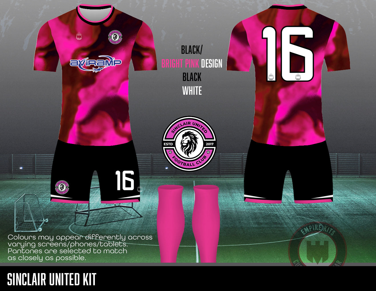Sinclair United FC - Home Kit (U13 United -pink) - Fabric A