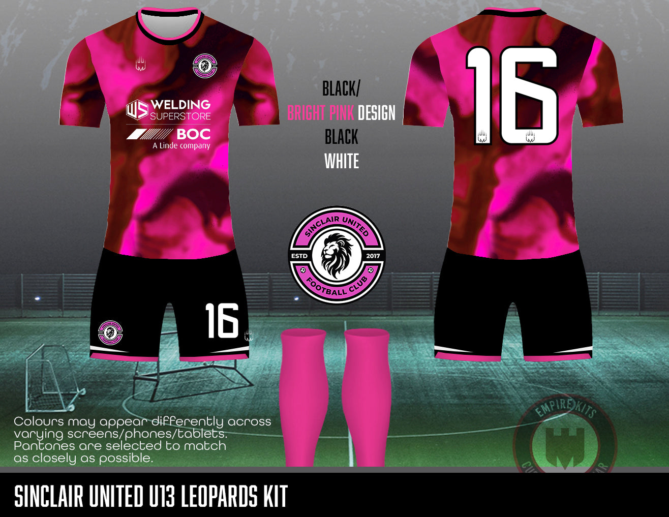 Sinclair United FC - Home Kit (U13 Leopards -pink)