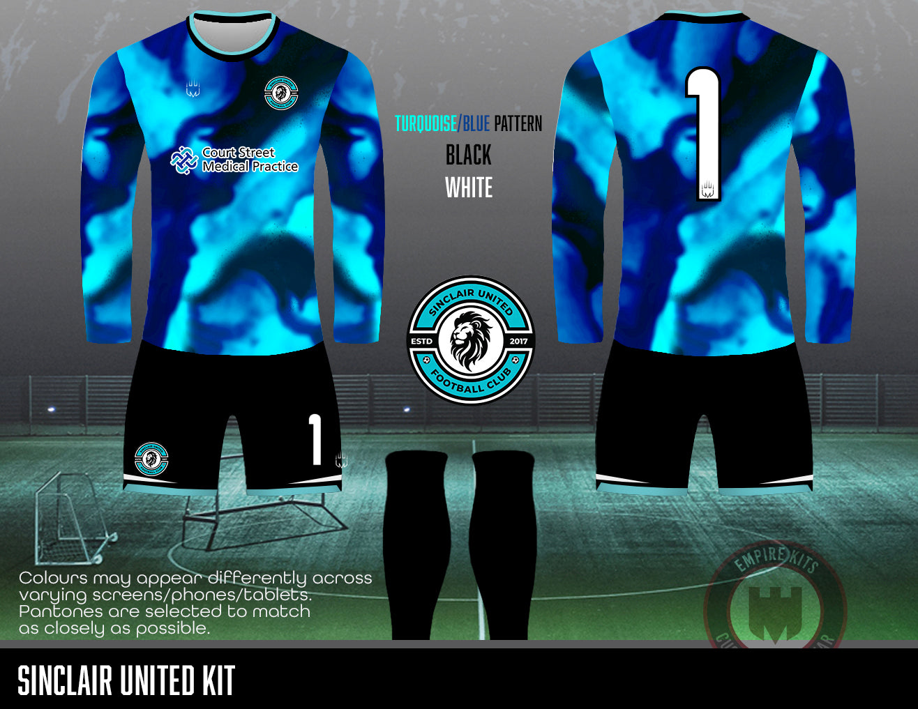 Sinclair United FC - GK Kit (U11 Lynx - Turquoise Blue)
