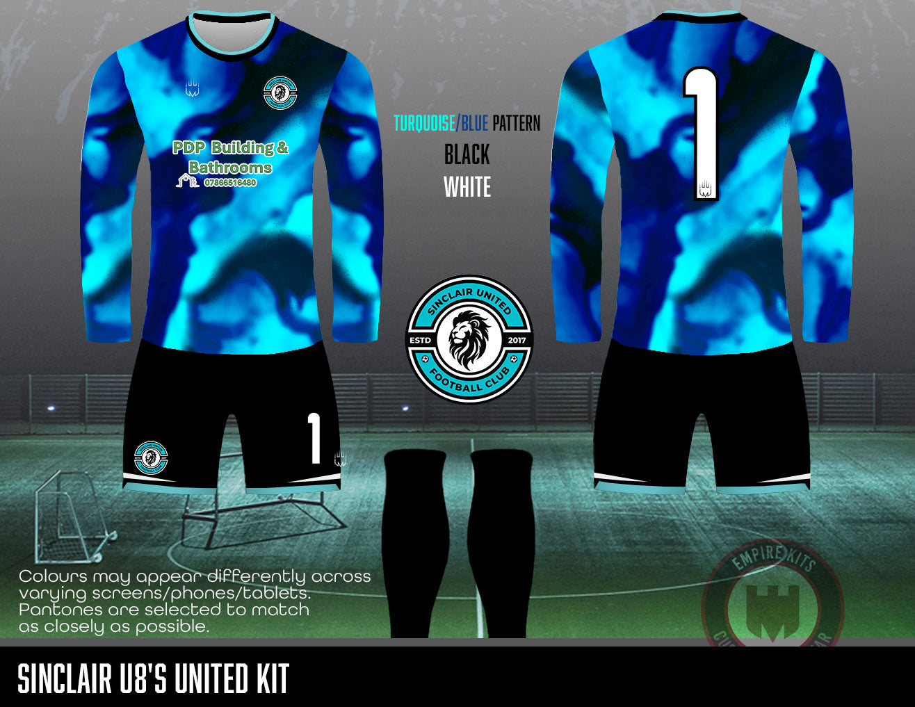 Sinclair United FC - GK Kit (U8's - Turquoise) - Fabric A