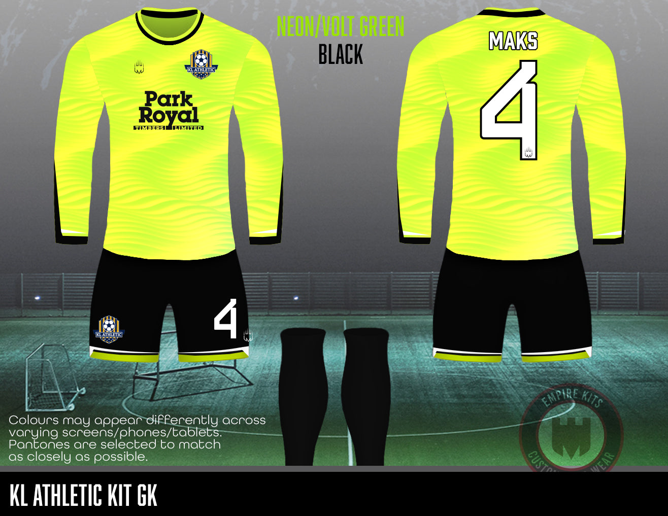 KL Athletic Replacement GK Kit (Park Royal)