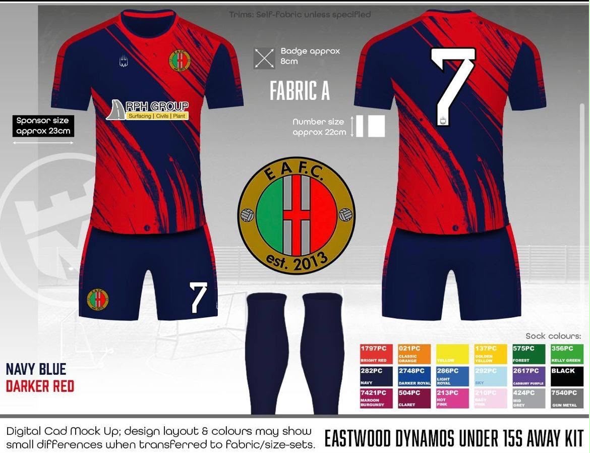 Eastwood Dynamos - Outfield Kit - Fabric A