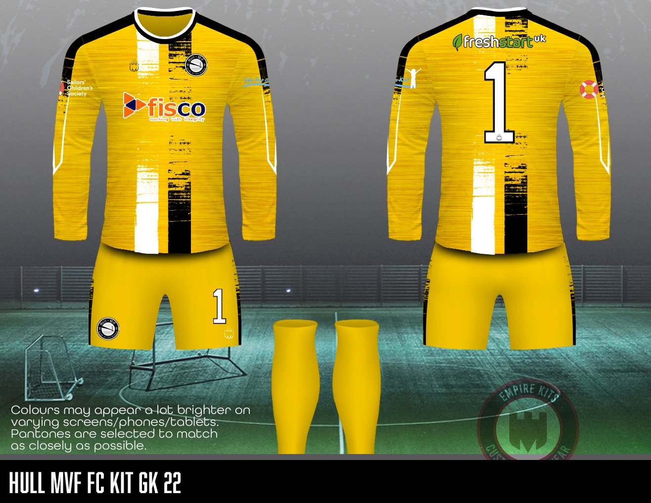 Hull MVF FC - REPLACEMENT GK KIT (Yellow)