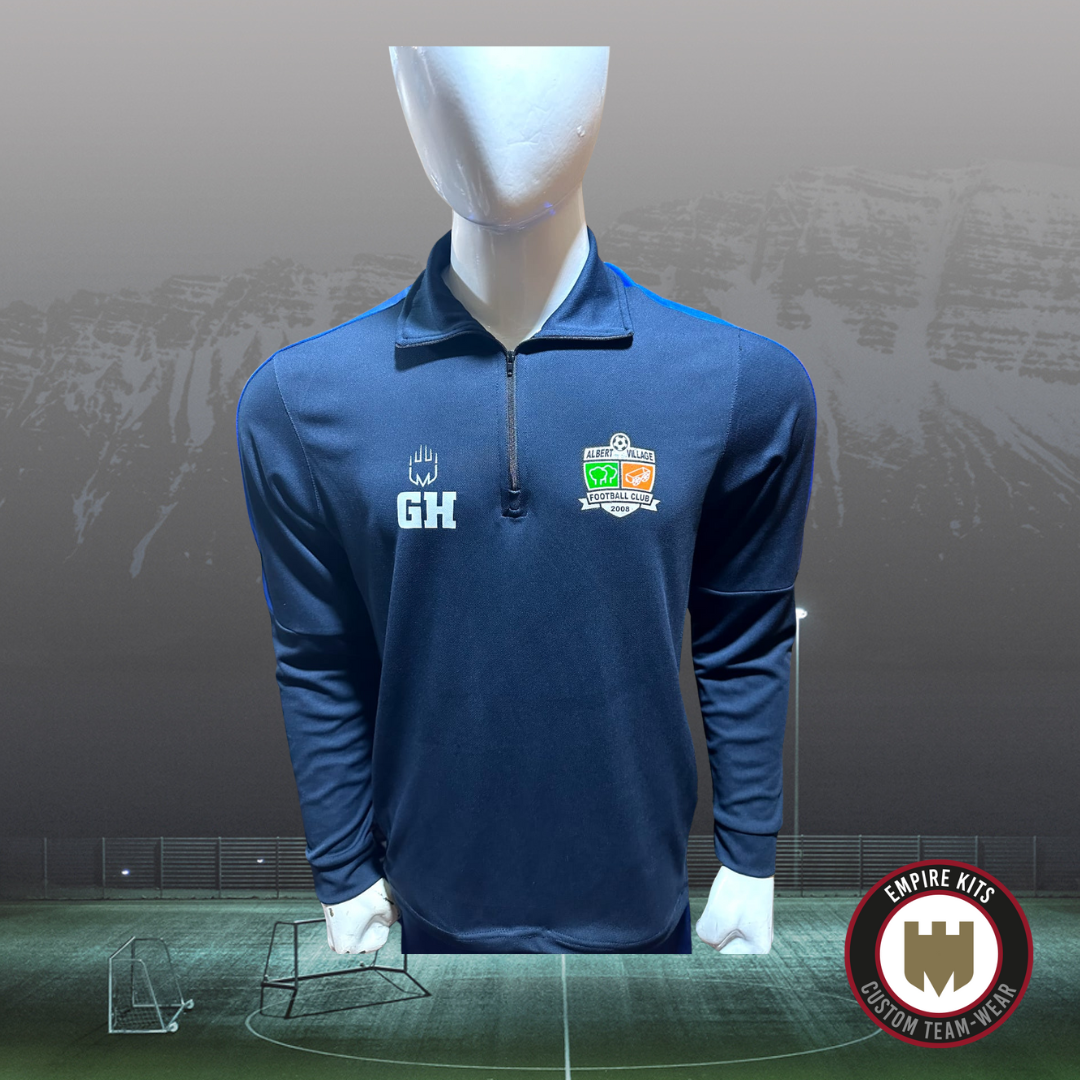 Albert Village 1/4 Zip Tracksuit Top (NAVY)
