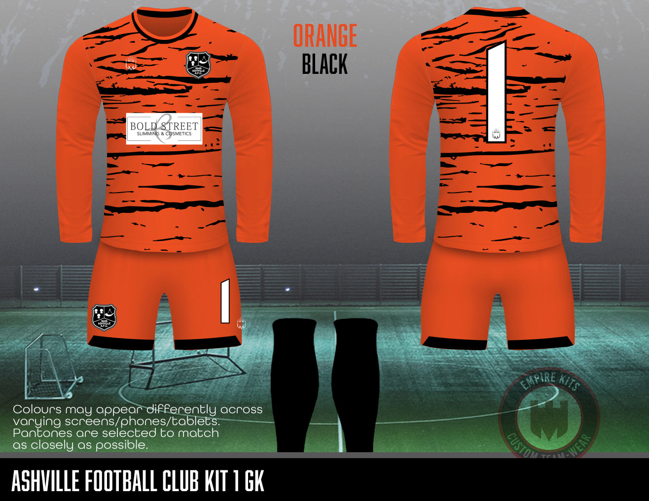 Ashville Football Club Orange GK kit - U16