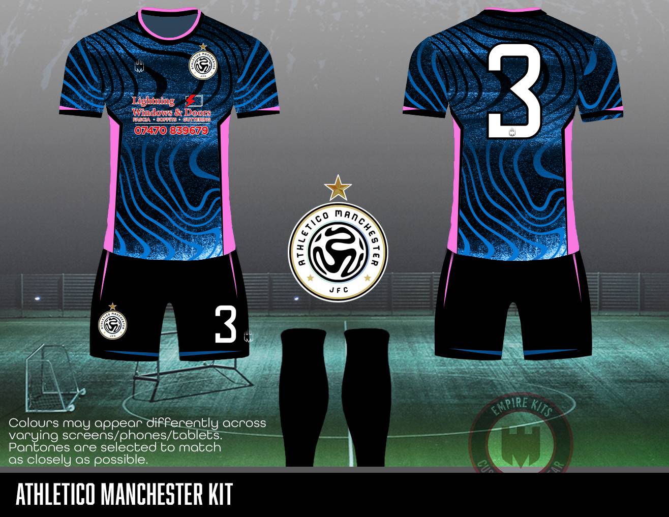 Athletico Manchester JFC - Home Kit (Pink and Blue swirl) - Fabric A