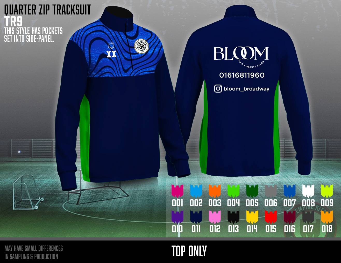 Athletico Manchester JFC - Quarter Zip Tracksuit Top (Bloom)