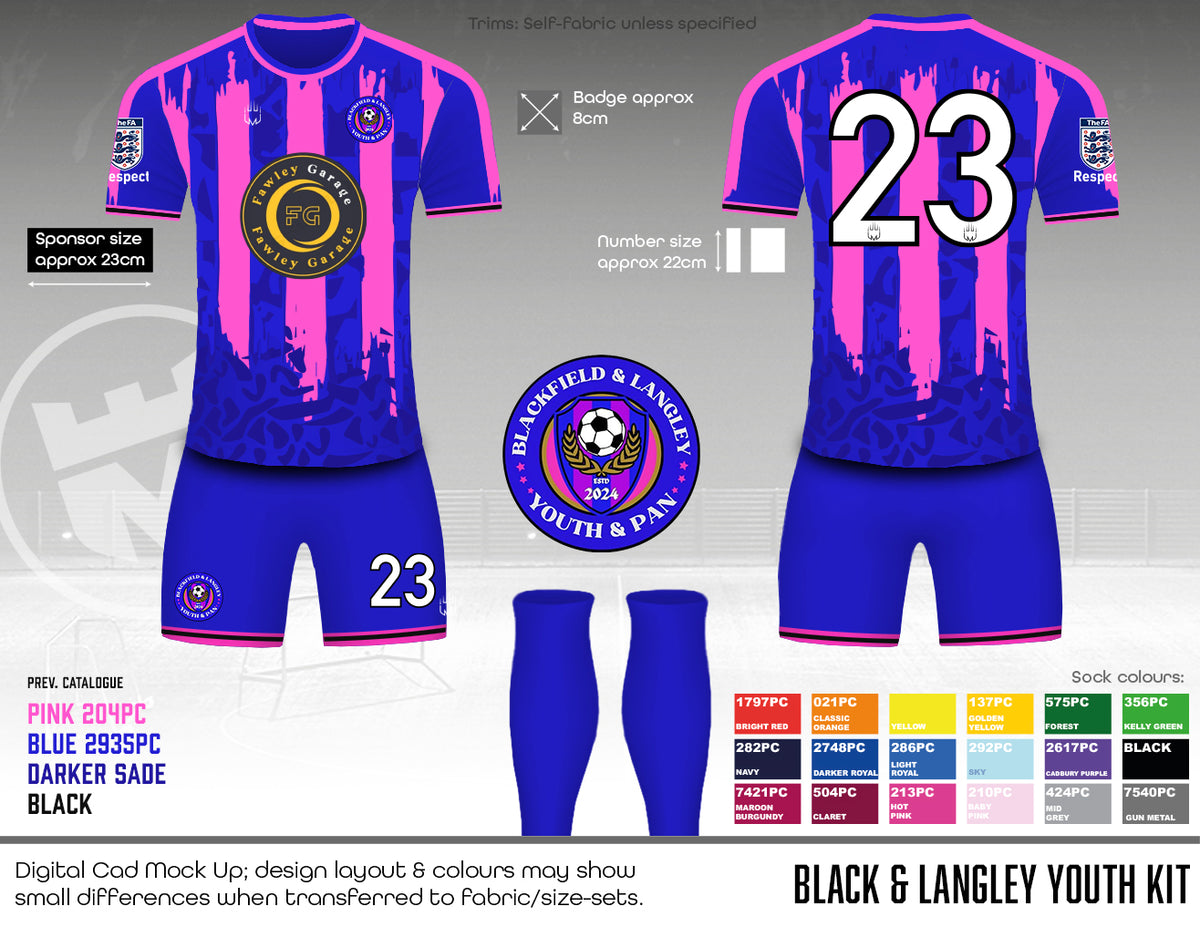 Blackfield and Langley Youth Outfield Kit - Fabric B