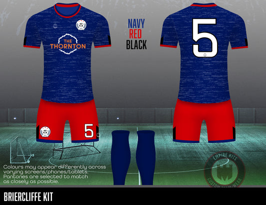 Briercliffe Community FC - REPLACEMENT HOME KIT (Blue and Red)