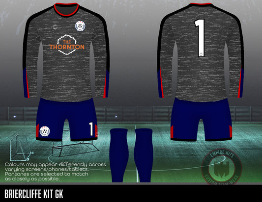 Briercliffe Community FC - REPLACEMENT GK KIT (Grey and Blue)
