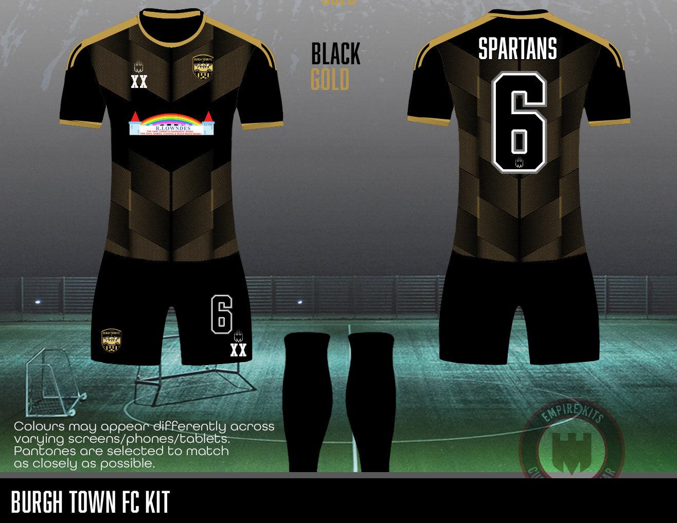 Burgh Town FC - Training kit (R.LOWNDES black gold)