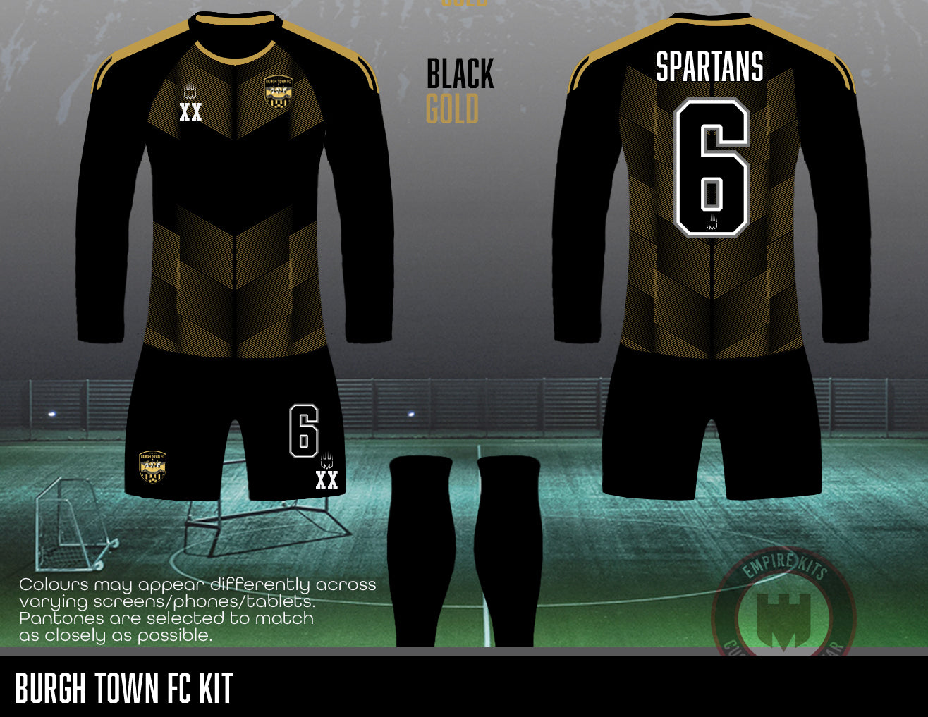 Burgh Town FC - GK Home Kit (black gold) - Fabric A