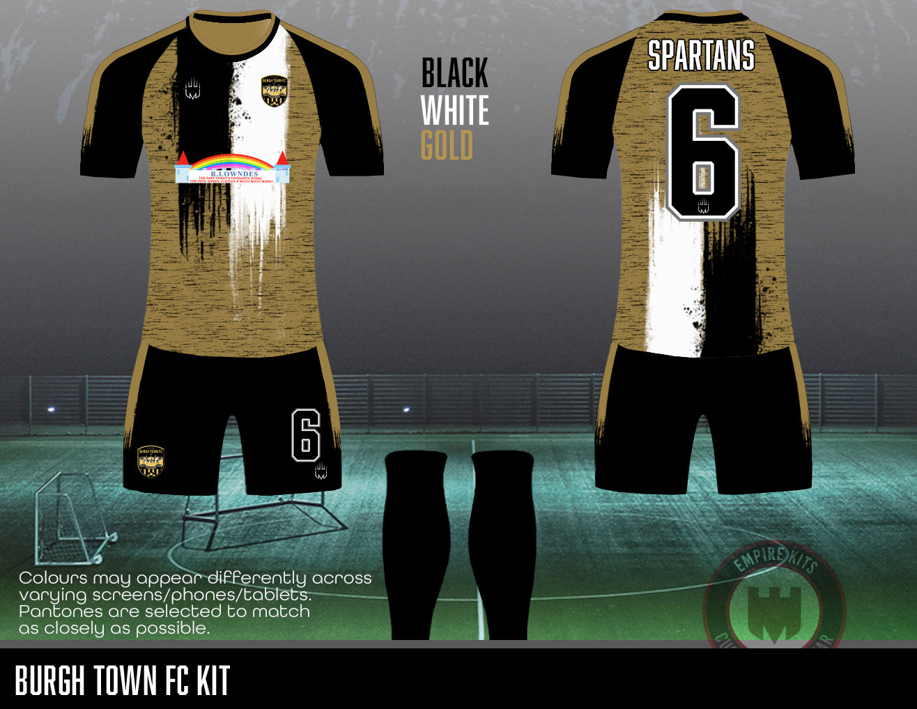 Burgh Town FC - Training kit (R.LOWNDES white gold)