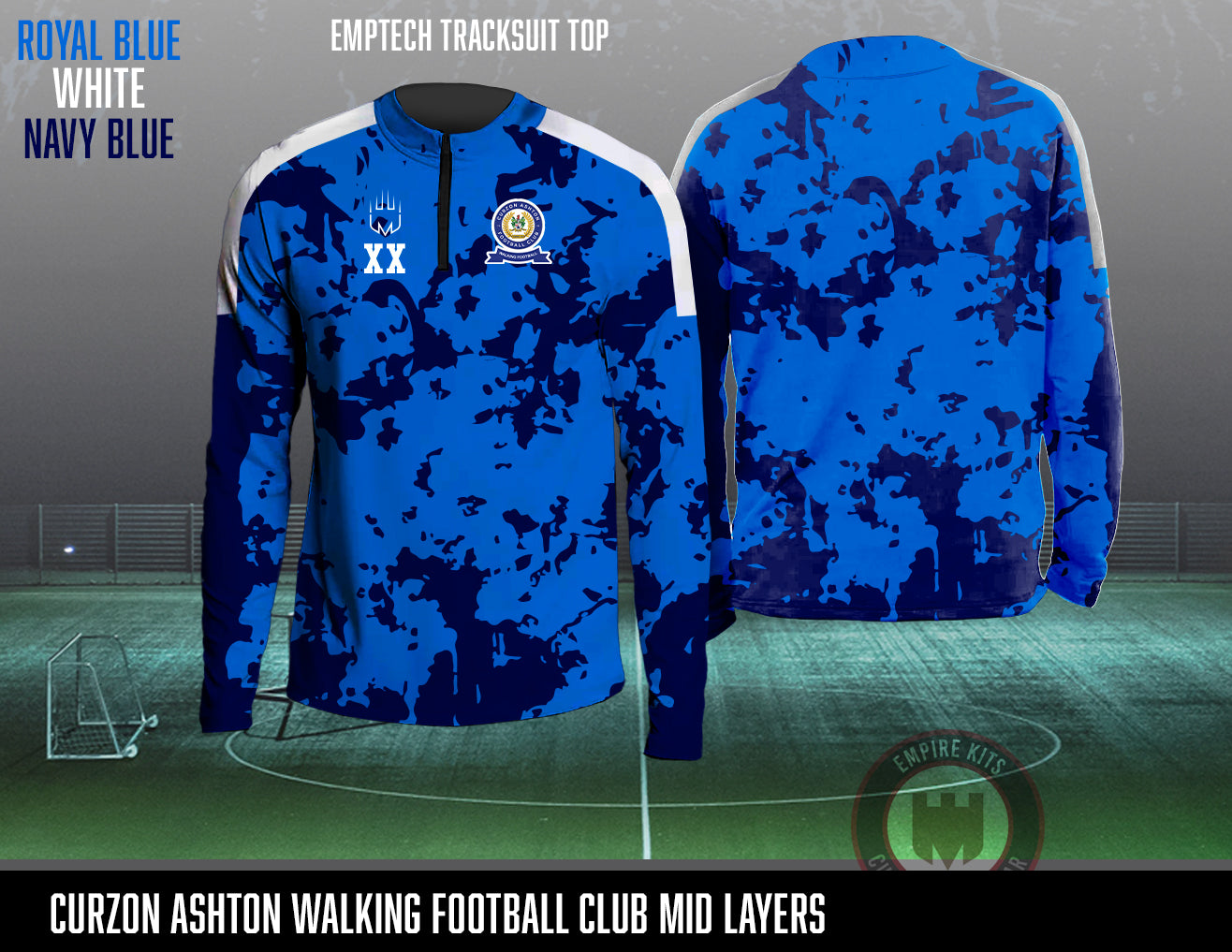 Curzon Ashton Walking Football Club - EMPTECH Quarter Zip Tracksuit Top