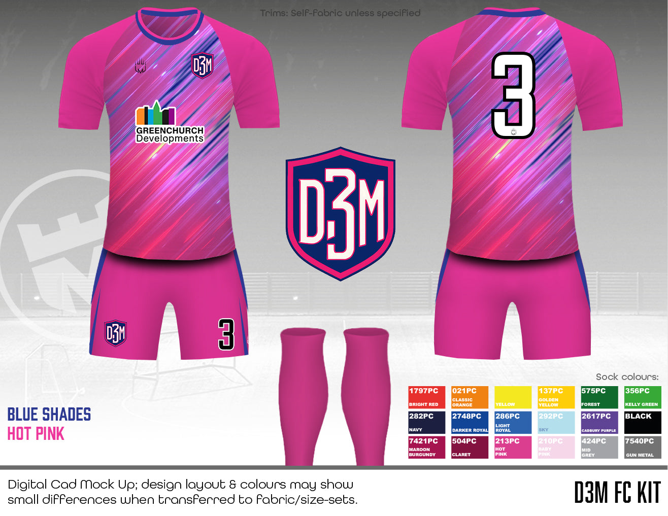 D3M - Outfield Kit (Pink) - Fabric A