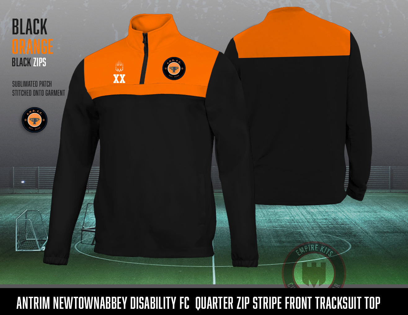 Antrim Newtownabbey Disability FC 1/4 Zip Tracksuit Top