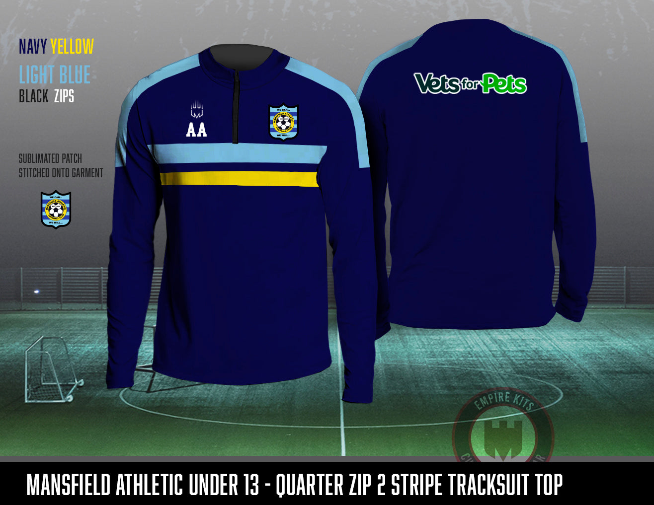 Mansfield Athletic 1/4 Zip Tracksuit Top (U12)