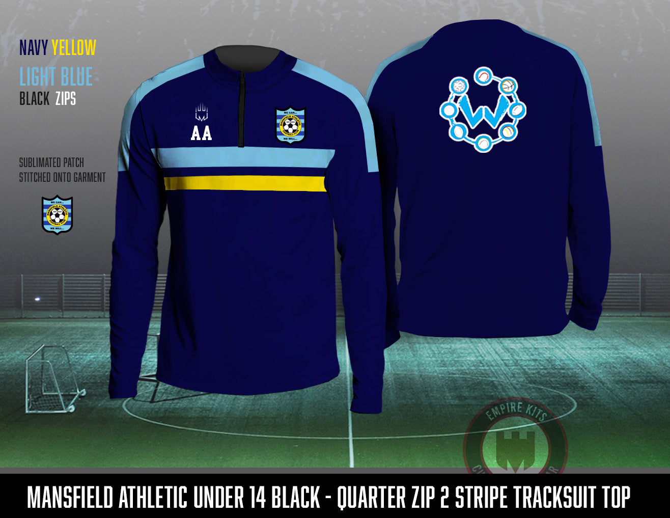 Mansfield Athletic 1/4 Zip Tracksuit Top (U12)