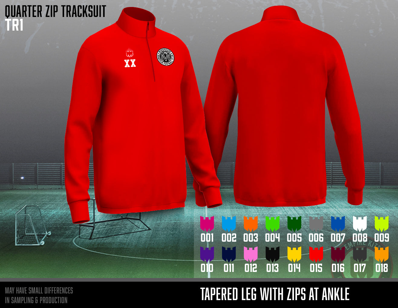 Mirehouse AFC - Red Quarter Zip Tracksuit Top