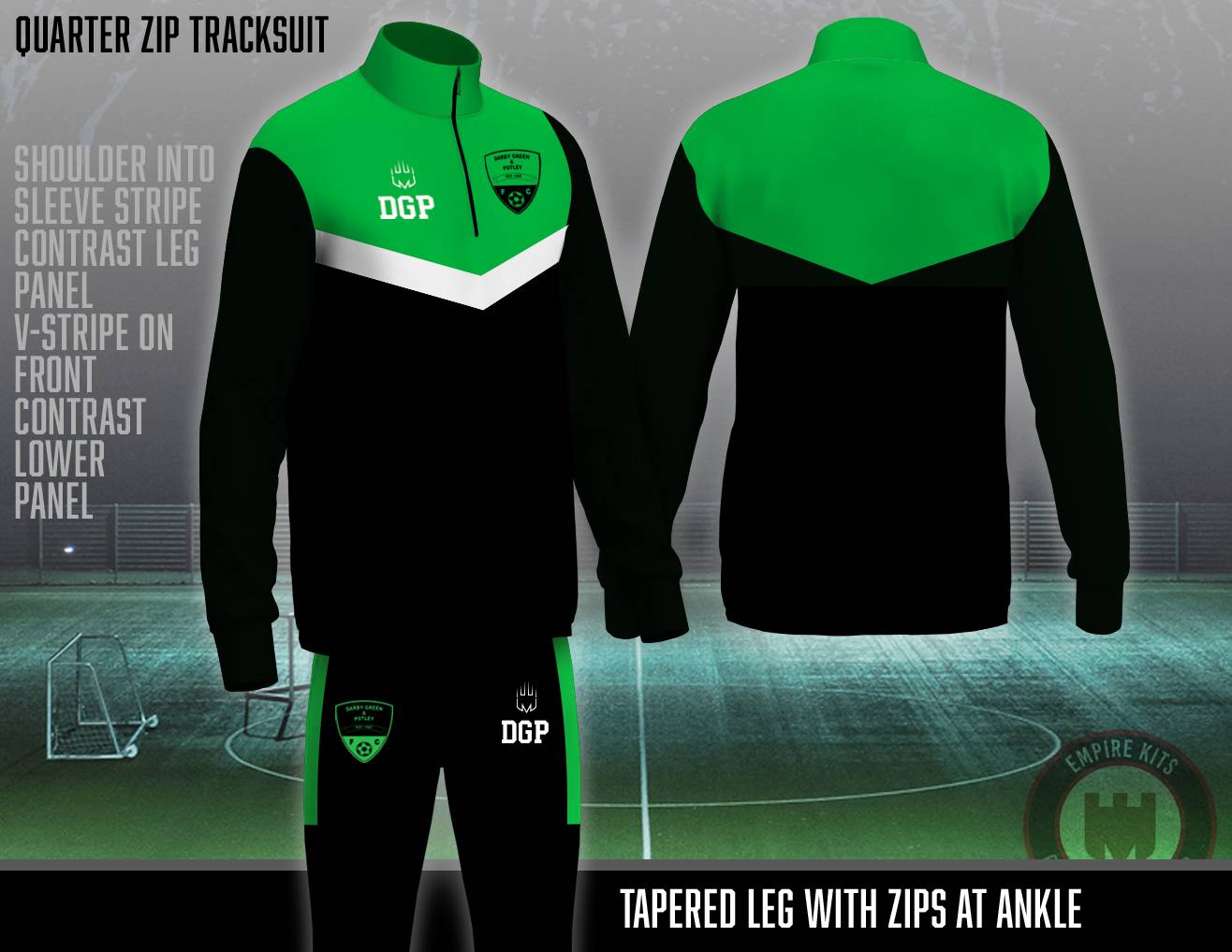 Darby Green & Potley FC - 1/4 Zip Tracksuit