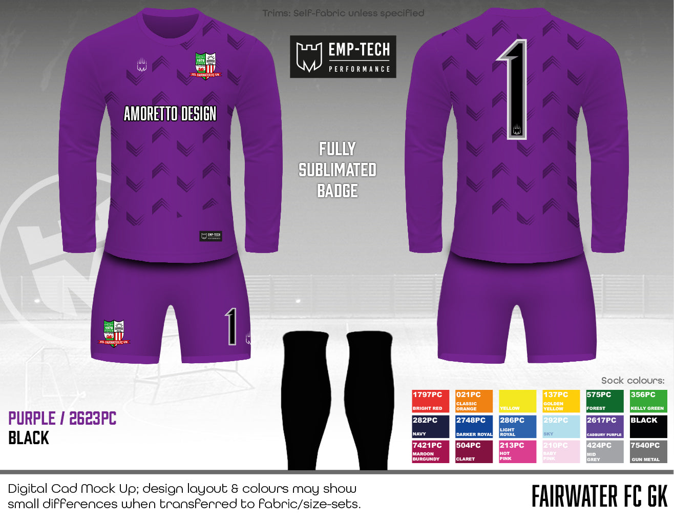 Fairwater FC - GK Kit - Amoretto (Emptech)