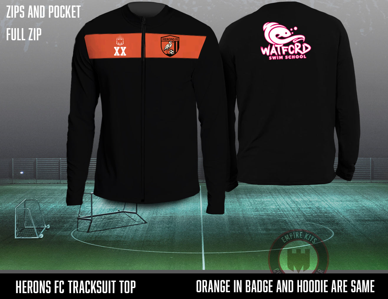 Herons FC - Full Zip Tracksuit Top (WATFCRD)