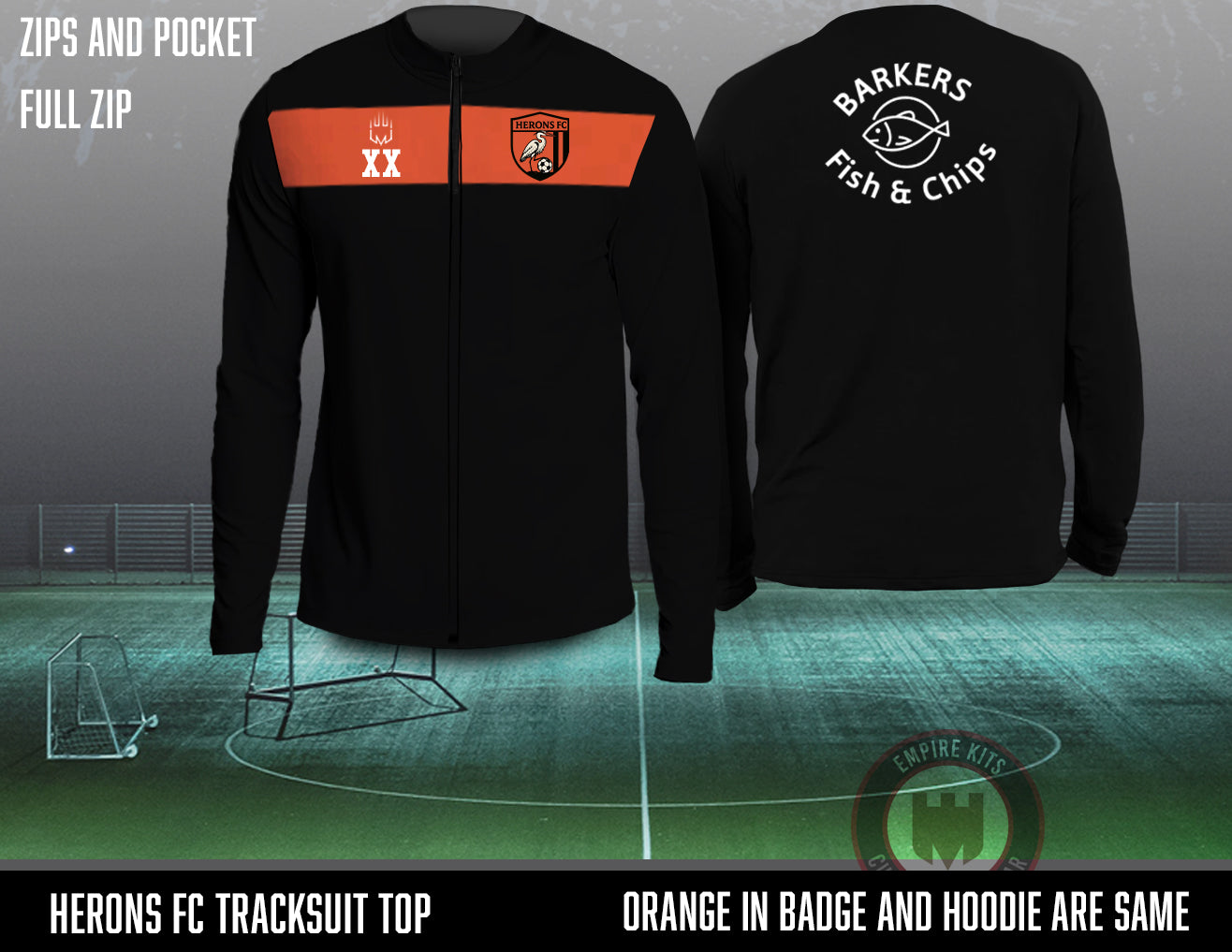 Herons FC - Full Zip Tracksuit Top (Barkers Fish and Chips)