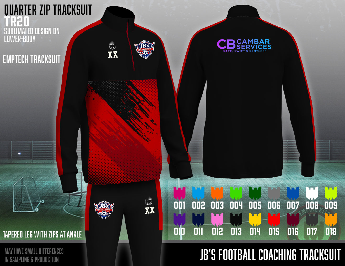 JB's Football Coaching - Quarter Zip Tracksuit
