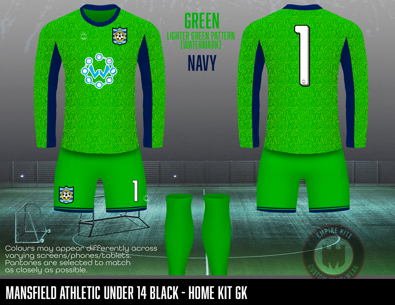 Mansfield Athletic - Home GK kit (U14 Blues)