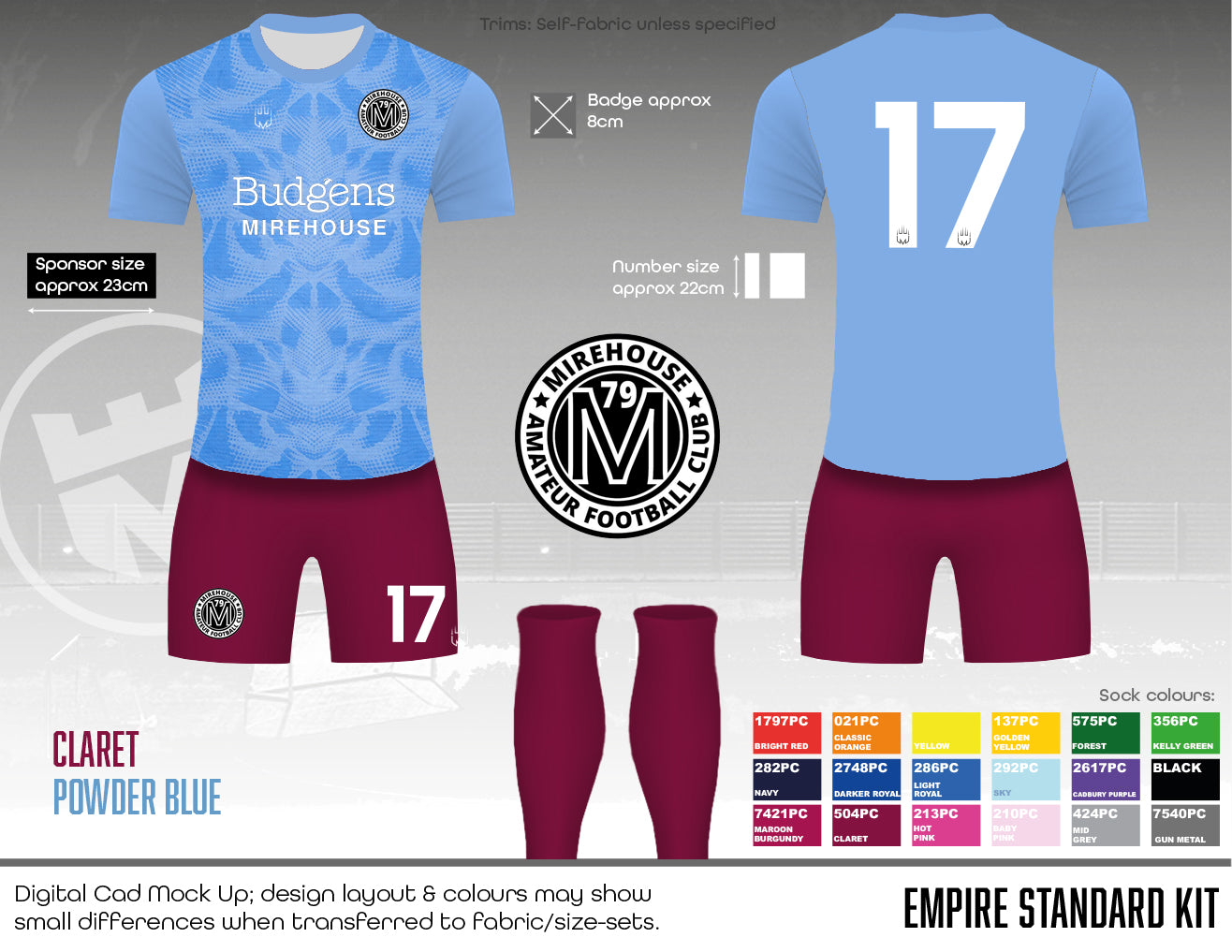Mirehouse afc - Outfield Kit (Budgens)(Fabric A)