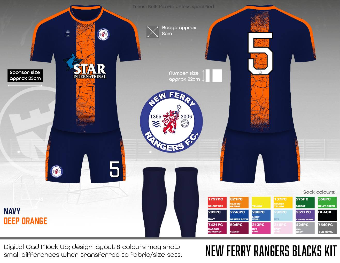 New Ferry Rangers - (Star) Outfield - Fabric B
