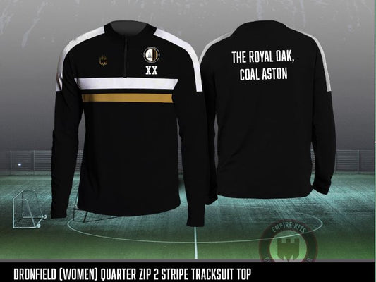 DRONFIELD (WOMEN) 1/4 Zip 2 STRIPE Tracksuit Top (The Royal Oak Sponsor)