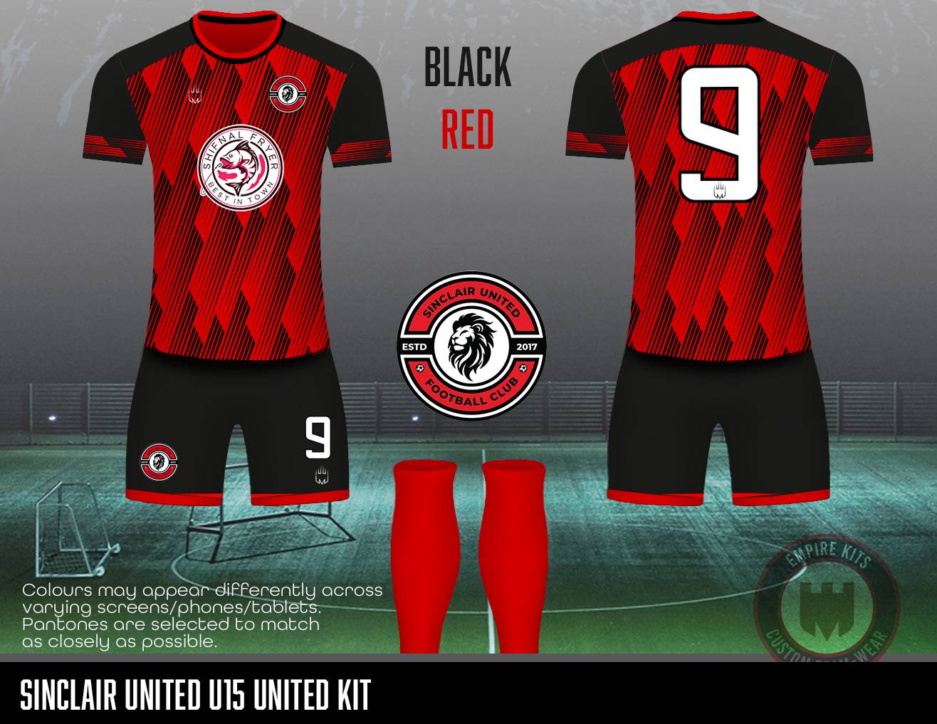 Sinclair United FC - Home Kit (U15 United -red)