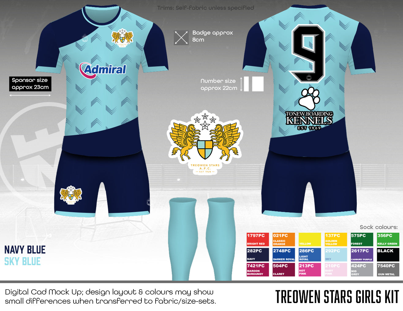 Treowen Stars Girls - Outfield kit (fabric A)