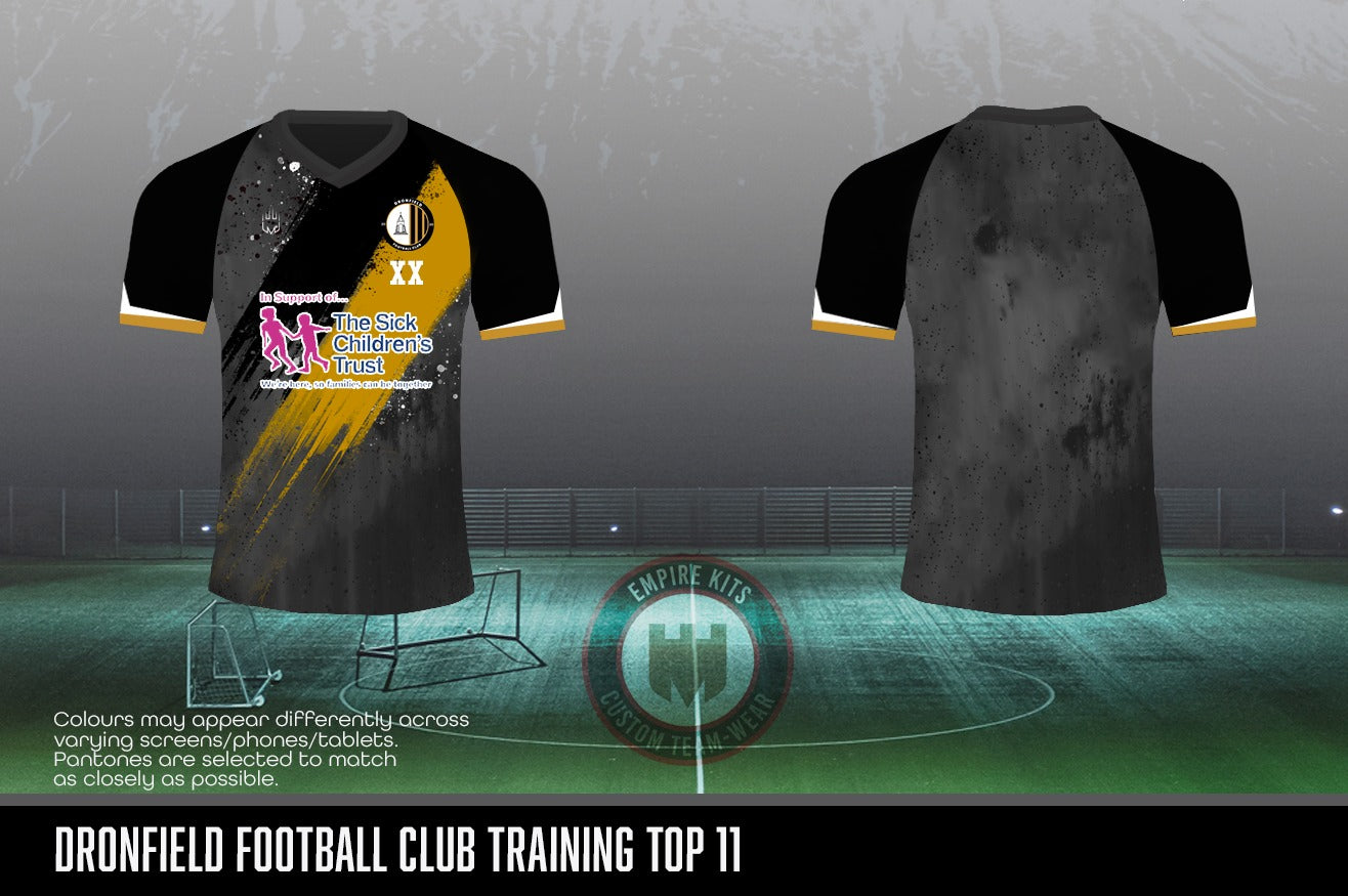 DRONFIELD FOOTBALL CLUB (MEN) - TRAINING TOP 11 (The Sick Children's Trust Sponsor)