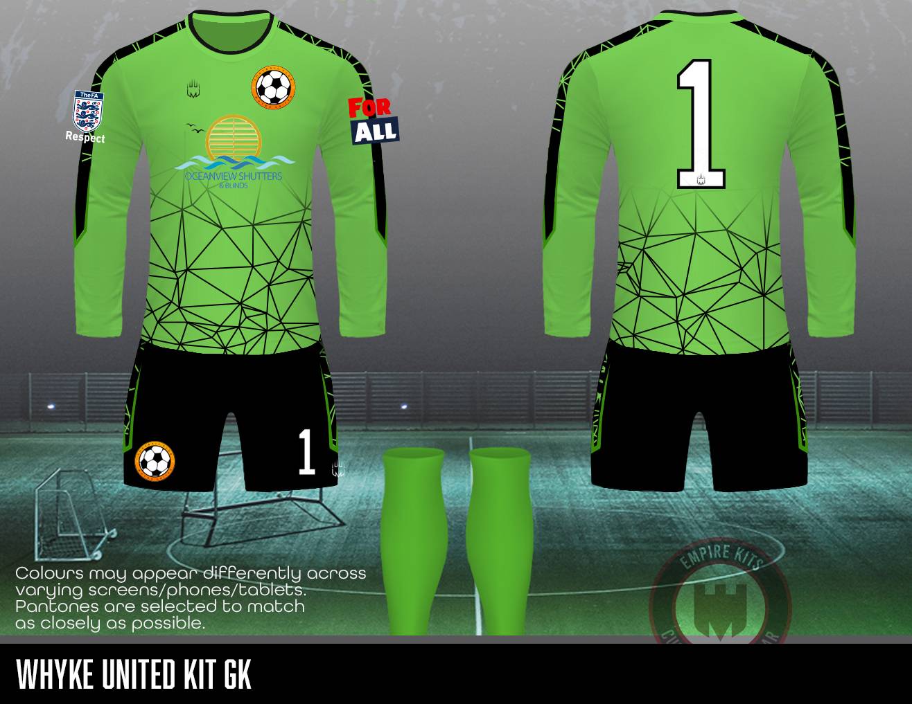 Whyke United - REPLACEMENT KIT (OCEANVIEW SHUTTERS Sponsor)