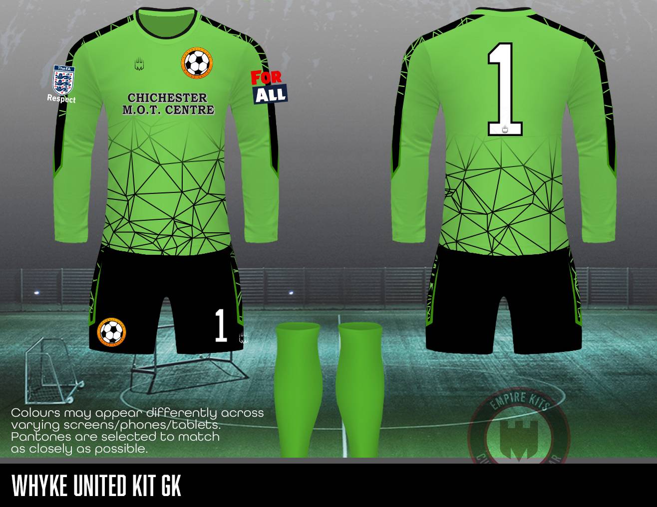 Whyke United - REPLACEMENT KIT (CHICHESTER M.O.T CENTRE Sponsor)