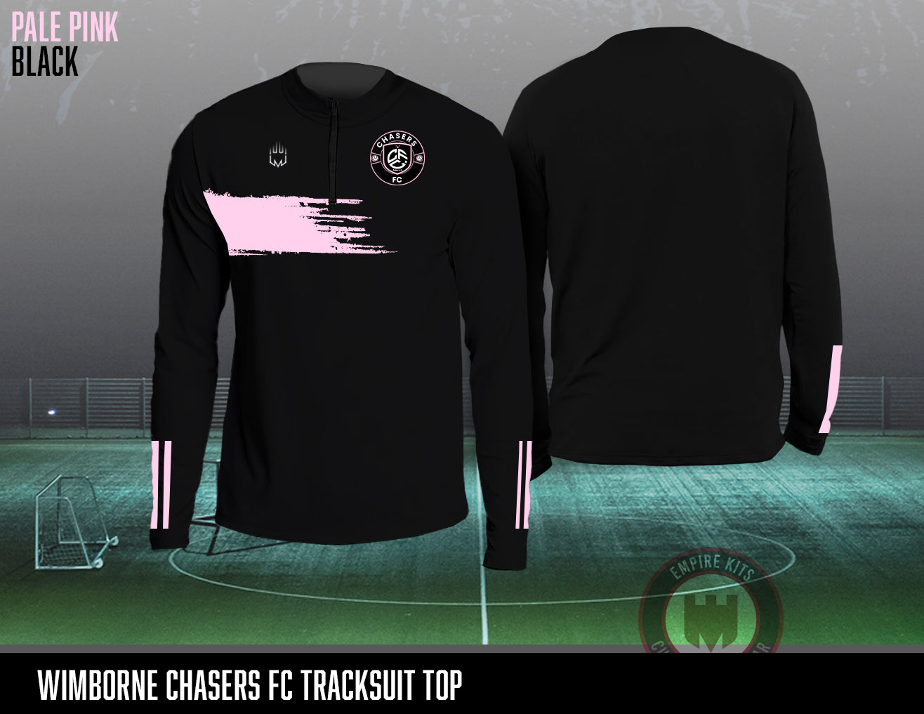 Chasers FC 1/4 Zip Tracksuit Top (Black)