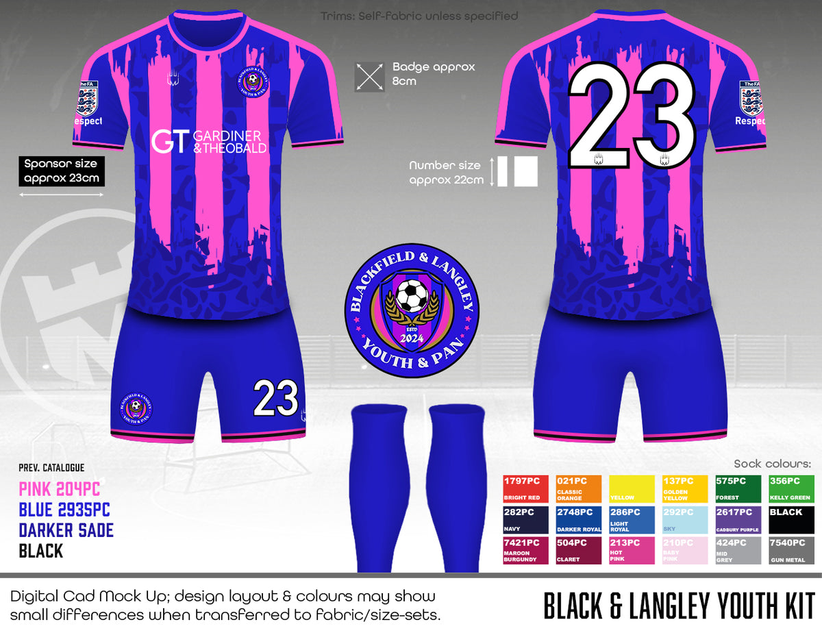 Blackfield and Langley Youth Outfield Kit - Fabric B
