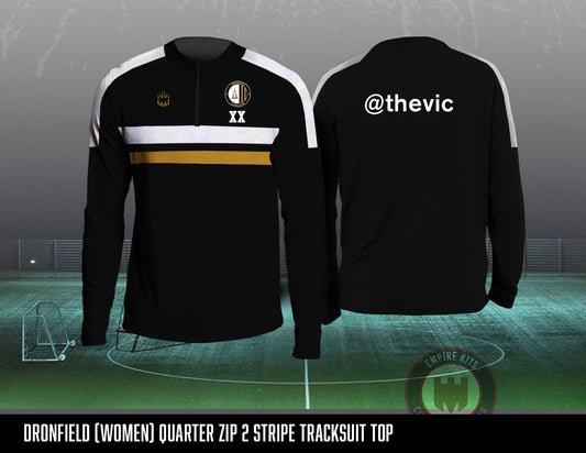 DRONFIELD (WOMEN) 1/4 Zip 2 STRIPE Tracksuit Top (THEVIC SPONSOR)