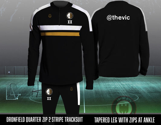 DRONFIELD FC  1/4 Zip 2 Stripe Tracksuit (Thevic Sponsor)