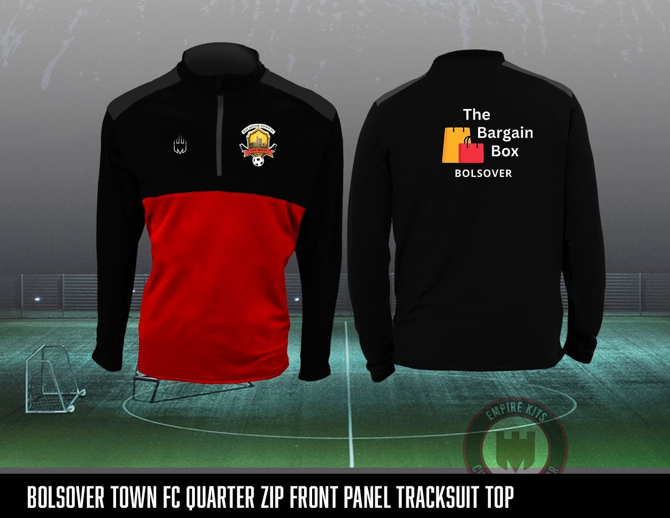 Bolsover Town FC 1/4 Zip Front Panel Tracksuit Top