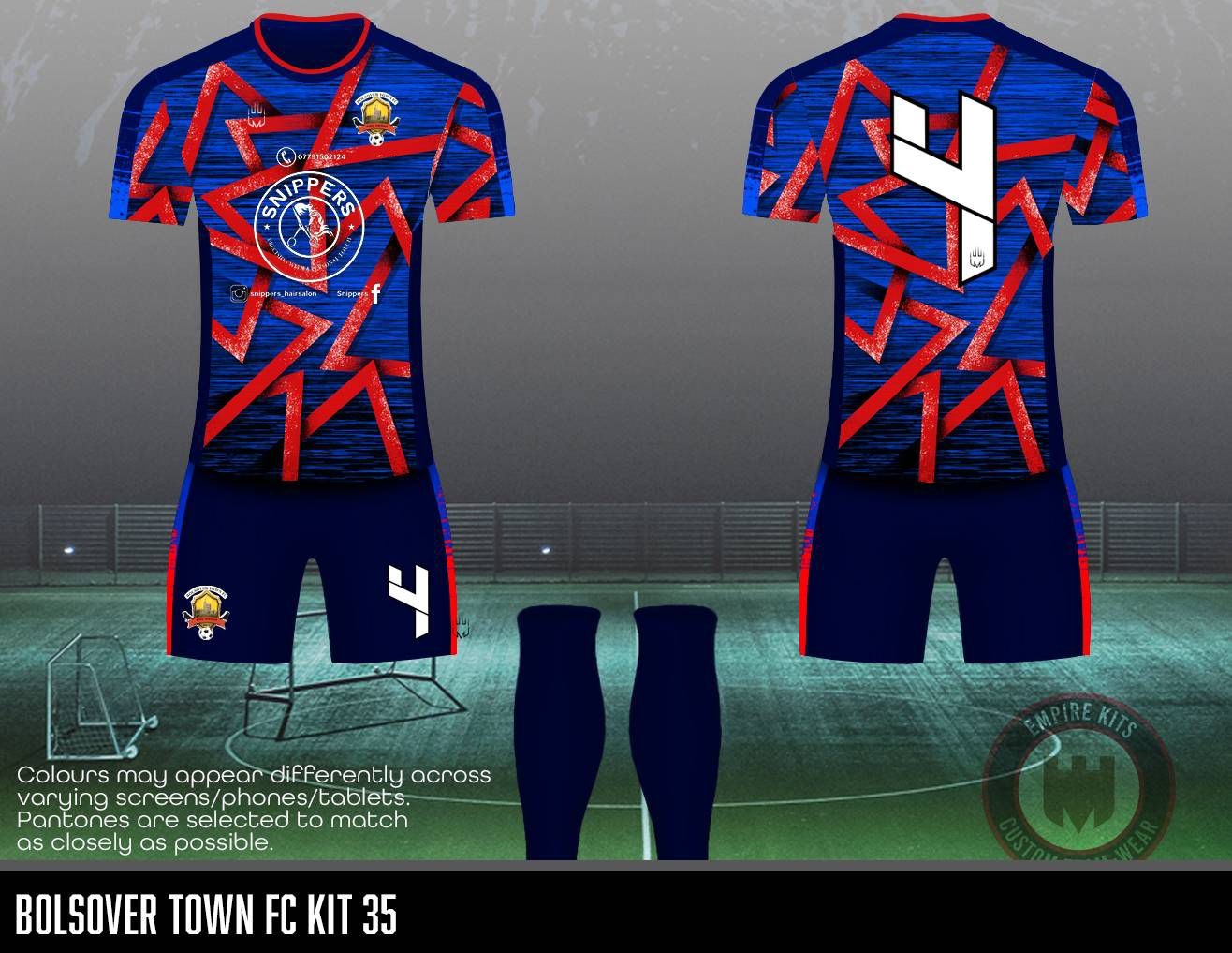 Bolsover Town FC KIT 35 (Snipers Sponsor) PURPLE