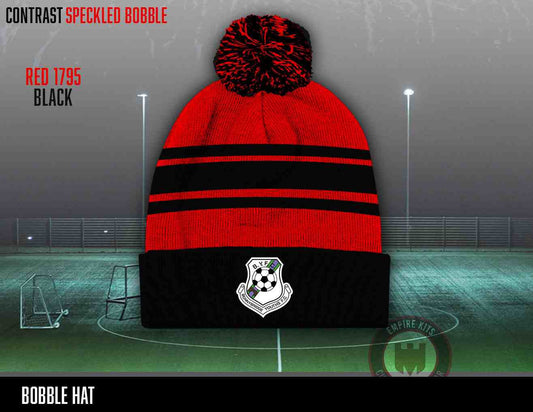 Bonnybridge  -  Bobble Hat (Red and black)