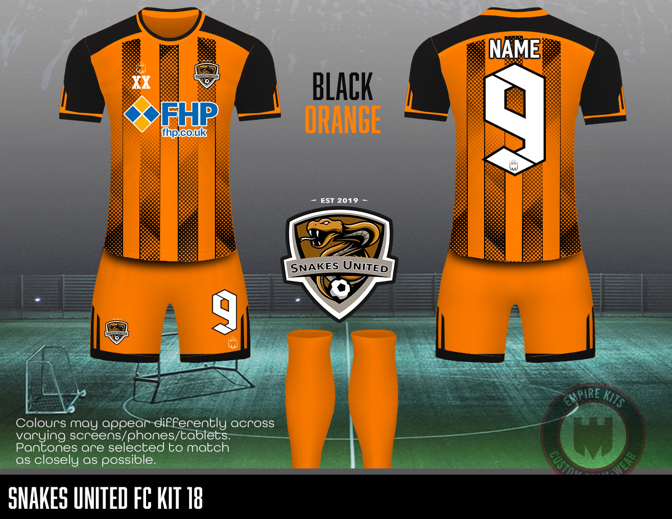 Snakes United FC - Outfiled Kit (black orange #18)