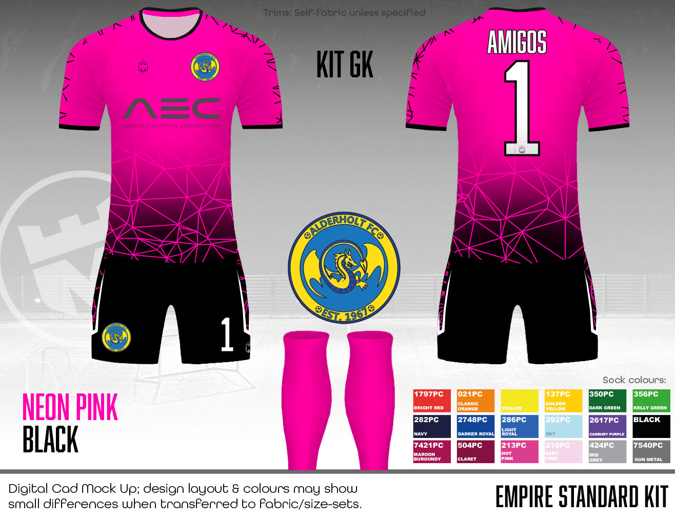 Alderholt Amigos - Home kit (AEC pink) - Fabric A